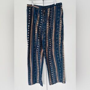 Vintage stunt silk drawstring wide leg pant size M